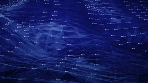 Waves Connecting Plexus lines and digits numbers. Vídeos de archivo 86094323