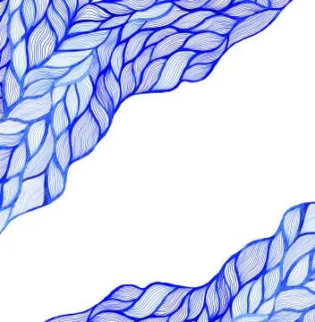 Waves corners on grunge background with wavy ornament created using real Stock Photos