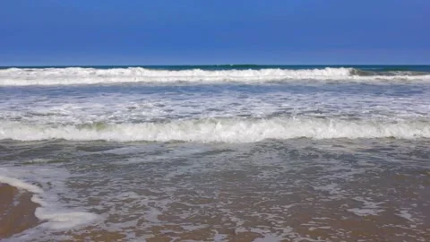 Waves Craching at the Shore Stock Footage 240436895