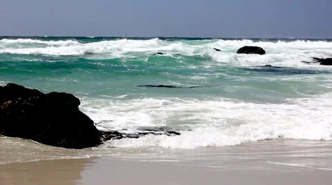 Waves Crash Ashore at Pebble Beach Video stock 23728547