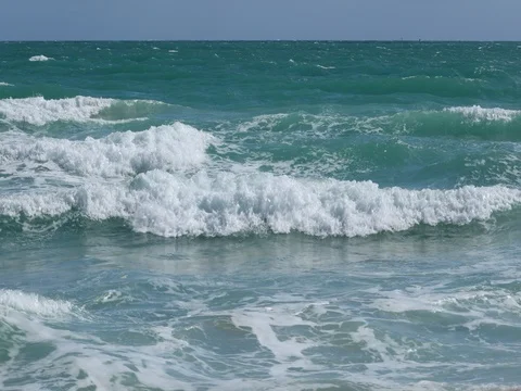 Waves crash on the Atlantic Ocean Video stock 77537320
