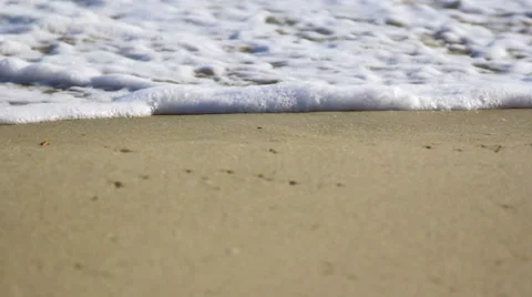 Waves Crash On Beach Close Up Stock Footage 53488891