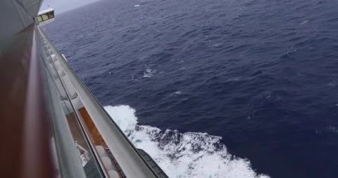 Waves Crash Below Cruise Ship Sailing Ocean 01 Stock Footage 147227036