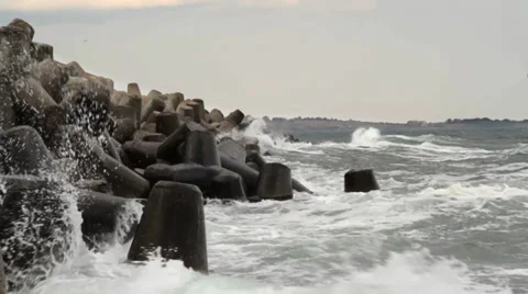 Waves crash Stock Footage 27824239