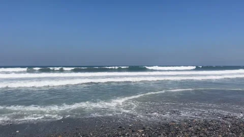 Waves Crash on Rocky Beach 02 HD Stock Footage 175940686