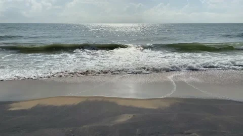 Waves crash on sand beach, Ocean beach, sea beach, sand beach Stock Footage 167739124