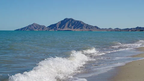 Waves crash in slow-motion in San Felipe Mexico Stock Footage 164783692