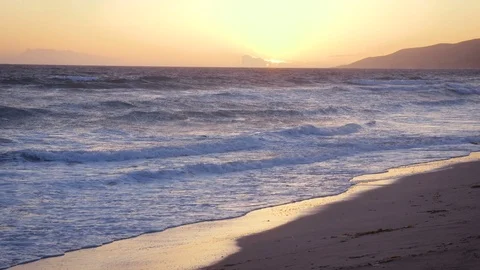 Waves Crash in Slow Motion on Zuma Beach (1) - Malibu Stock Footage 89614633