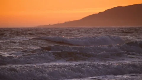 Waves Crash in Slow Motion on Zuma Beach (6) - Malibu Stock Footage 89615394