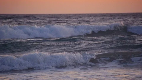 Waves Crash in Slow Motion on Zuma Beach (7) - Malibu Stock Footage 89616792