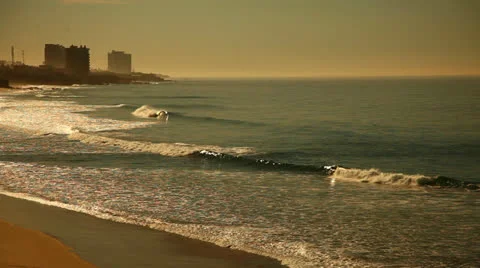 Waves Crash On To Tijuana Beach HD Video Stock Footage 24814907