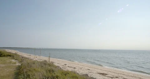 Waves Crash On a Virginia Beach Stock Footage 114923138