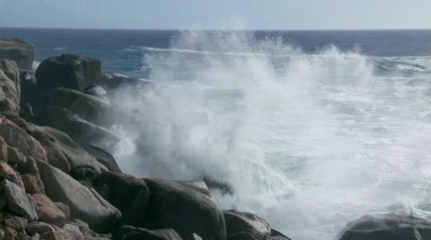 Waves crashing against rocks Stock Footage