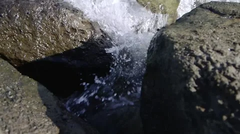 Waves Crashing against Rocks Stock Footage 47323321