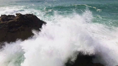 Waves Crashing Against Rocks Video stock 104545698