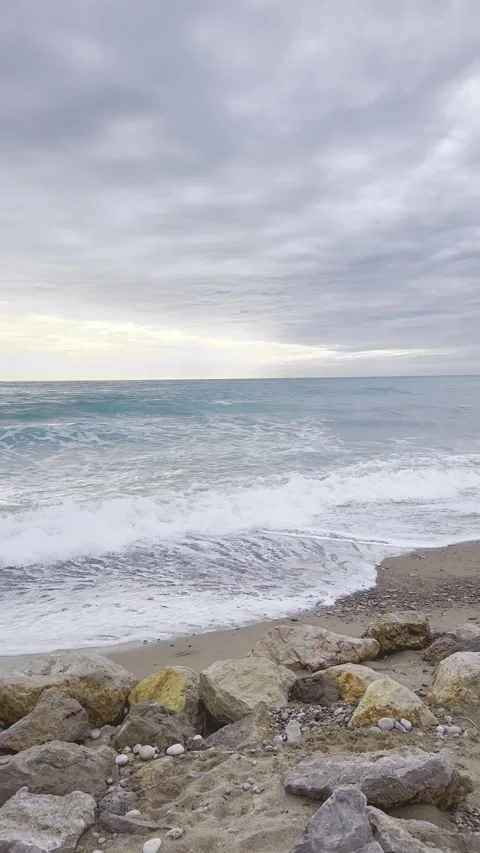 Waves crashing against the rocks Stock Footage 311512201