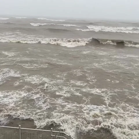 Waves Crashing Along Lake Michigan's Illinois Shore Stock Footage 144461295
