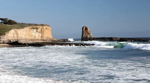 Waves Crashing Ashore at Wilder State Beach Video stock 37043507
