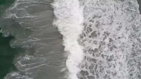 Waves Crashing on the Beach from Drone 4 Video stock 106493361