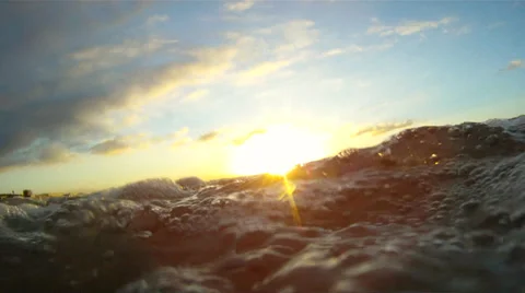 Waves crashing on the beach Stock Footage 27351775