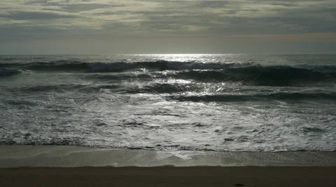 Waves Crashing on Beach Stock Footage 41736444