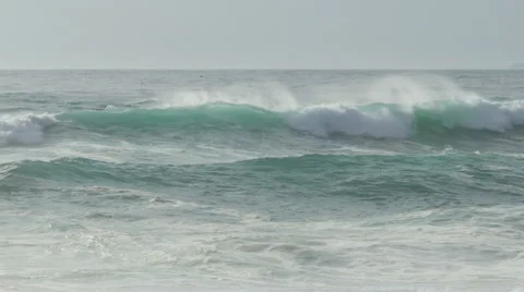 Waves Crashing on Beach Stock Footage 41736985