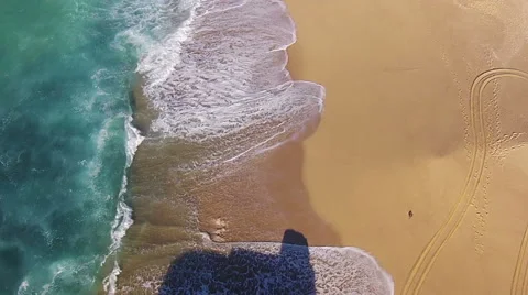 Waves Crashing on Beach Stock Footage 46131920