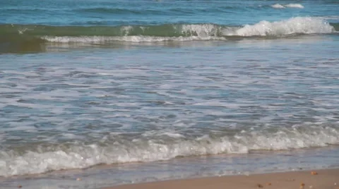 Waves Crashing Onto A Beach Stock Footage 50244635