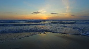 Waves Crashing into Beach Stock Footage 85946747
