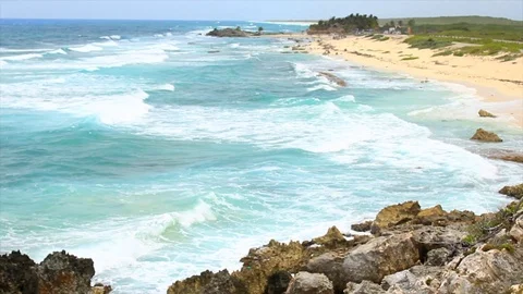 Waves Crashing on Beach Stock Footage 94752917