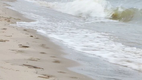 Waves crashing on beach Stock Footage 118446116