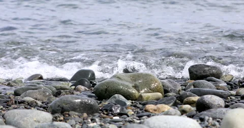 Waves crashing on the beach Stock Footage 183319863