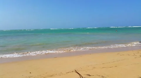 Waves crashing the the beach las terrenas, samana, domenican republic Stock Footage 61093698