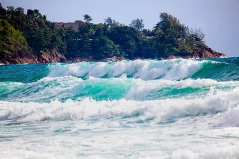 Waves crashing on the beach Stock Photos