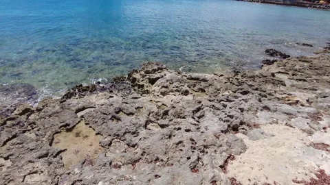 Waves Crashing on Beach Rocks Video stock 248332238