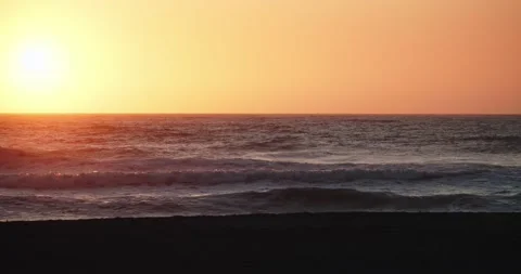 Waves Crashing On Beach At Sunset 動画素材 159248753