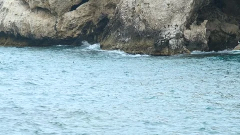 Waves crashing on cliffs Stock-Footage 254731763