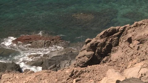 Waves crashing on the coast Stock Footage 73661117