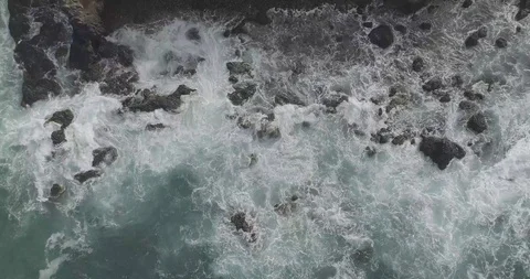 Waves crashing on the coast Stock Footage 114654228