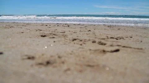 Waves Crashing On An Empty Beach 2 Stock Footage 50240215