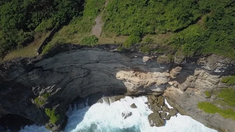 Waves Crashing into Exotic Cliffs Stock Footage 88221056