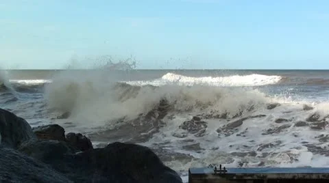 WAVES CRASHING Stock Footage 10975586