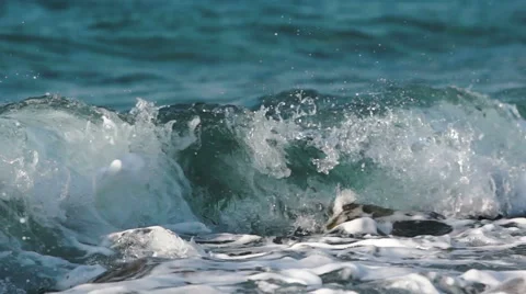 Waves crashing Stock Footage 67675919