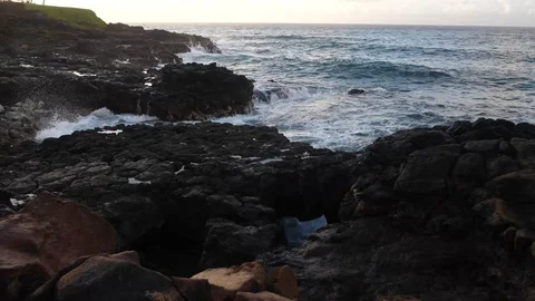 Waves crashing Stock Footage 123321607