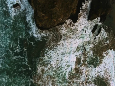 Waves Crashing on Haystack Rock Stock Footage 80681233