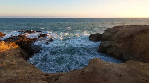 Waves Crashing at Leo Carrillo State Beach, Malibu Stock Footage 295221964