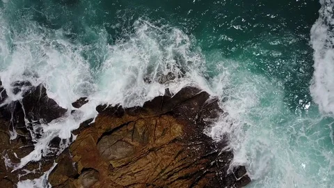 Waves Crashing Over Rocks Stock Footage