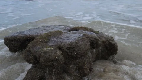 Waves Crashing Over Rocks Stock Footage 310266440