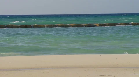 Waves crashing on rock Stock Footage 57814893