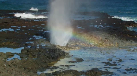 Waves crashing on rock Stock Footage 57815034